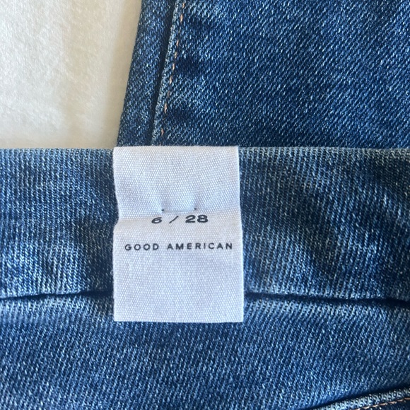 *GOOD AMERICAN Good Legs Straight Indigo Distressed Jean Indigo 6/28 NWT O-26 - Picture 7 of 14